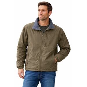 Eddie Bauer Men’s PrimaLoft Jacket M Green Y2K Lightweight Outdoor Coat Spring